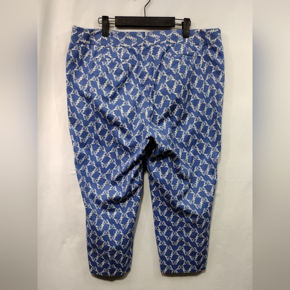 NWOT Talbots The Perfect Crop Butterfly Pants Womens 16P Blue Boho Retro Artsy - Picture 6 of 9